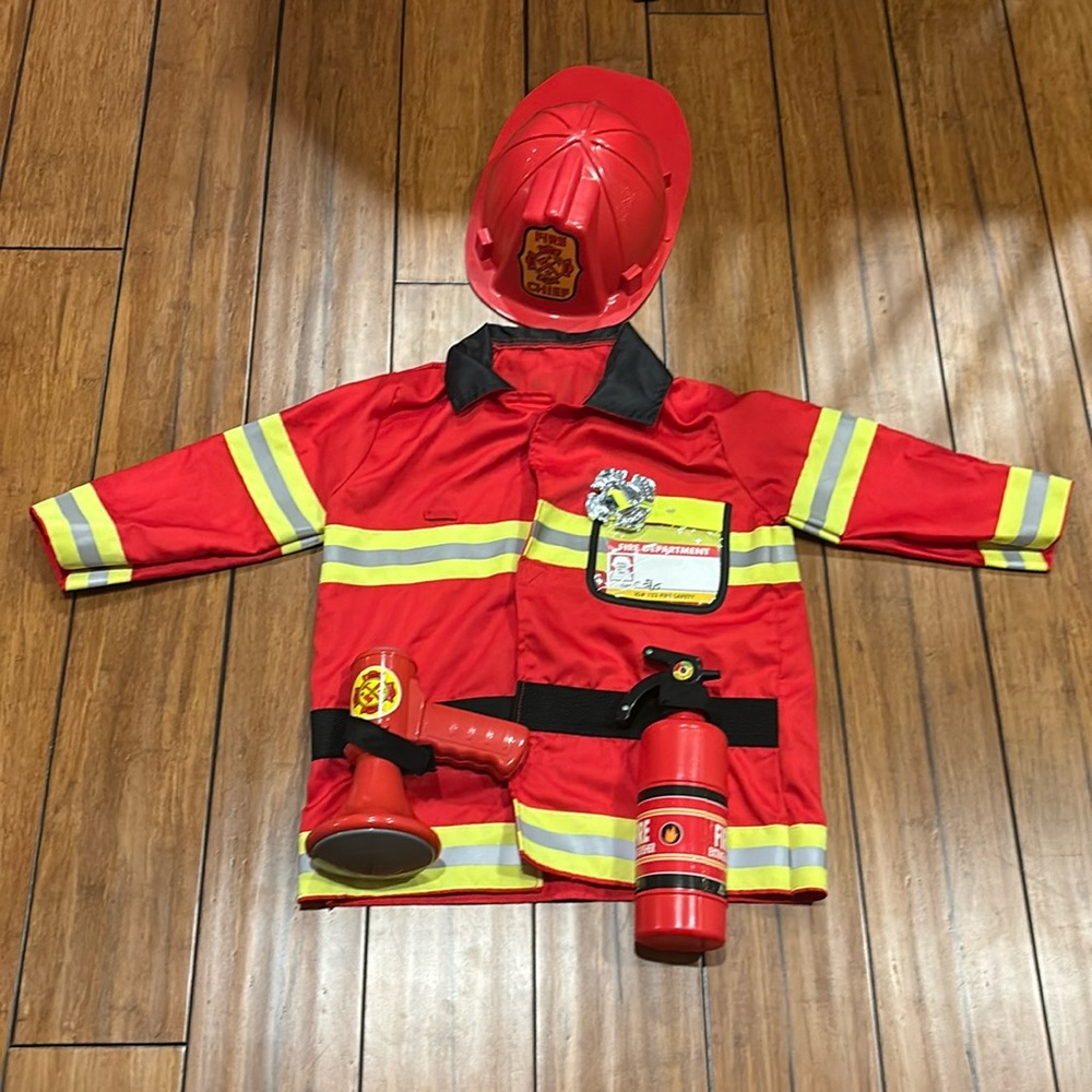 Boys size 3-5T fire chief costume